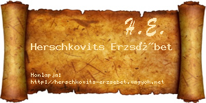 Herschkovits Erzsébet névjegykártya